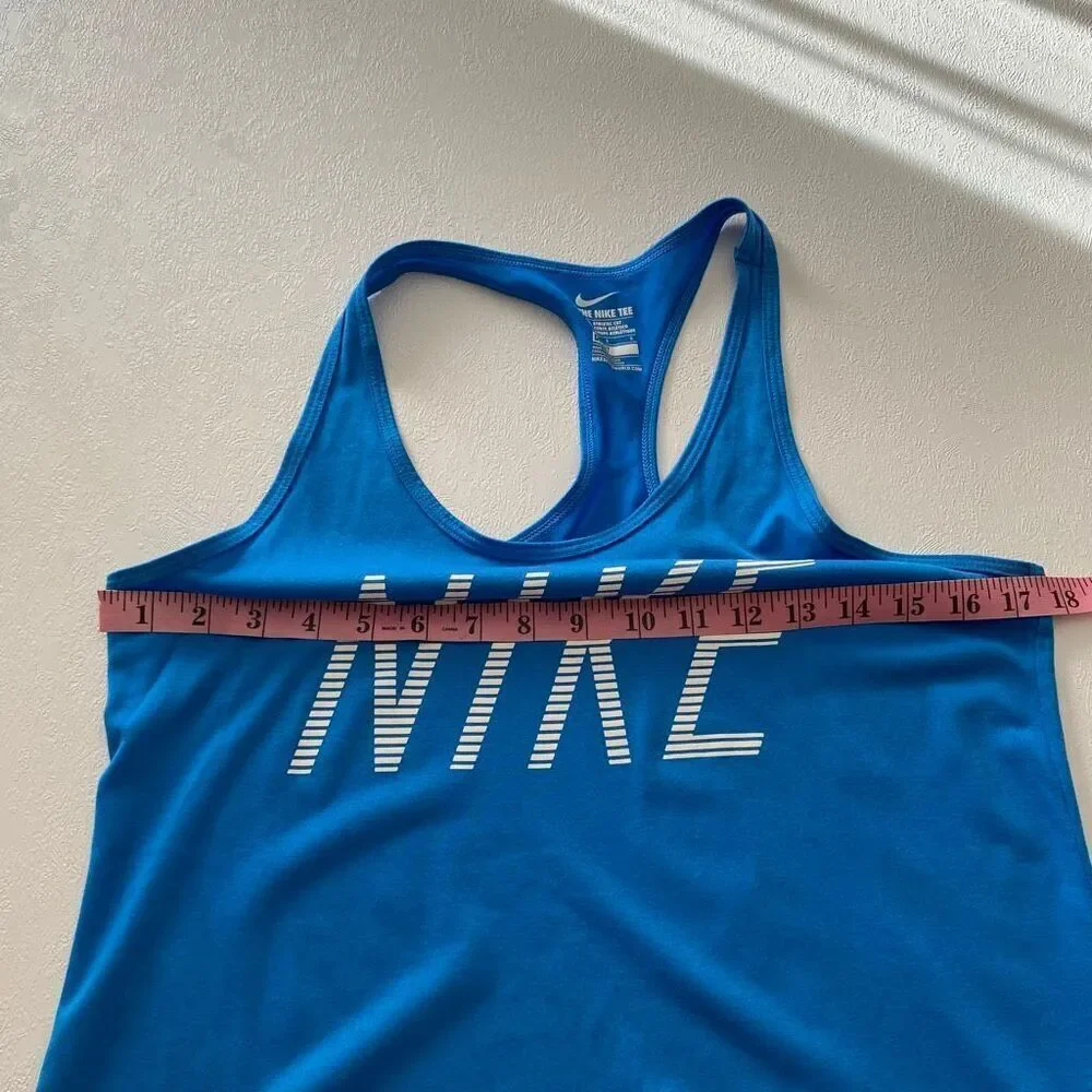 Nike Dri-Fit Blue Racerback Tank Top | Athletic Workout Training Shirt Size L
